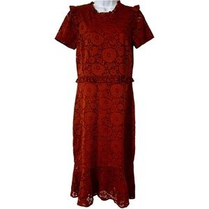 Ali & Jay Los Angeles lace ruffle stretch midi dress Large